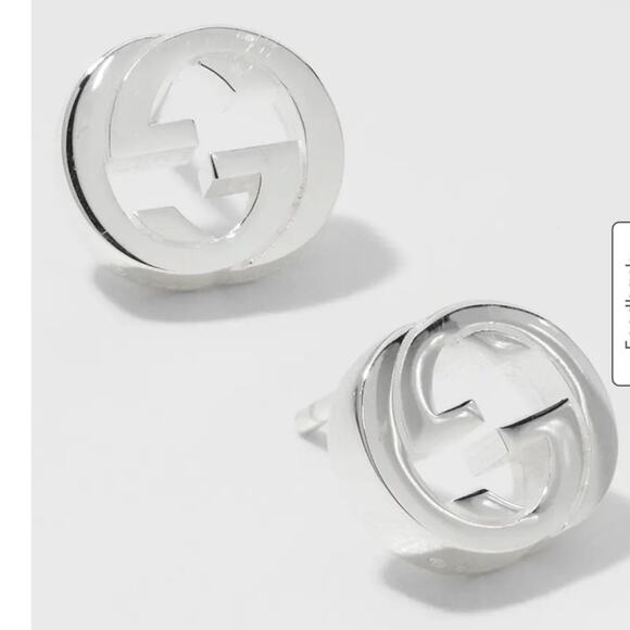 Gucci Interlocking G Stud Earrings .925 Sterling Silver Pierced Earrings - Picture 2 of 8